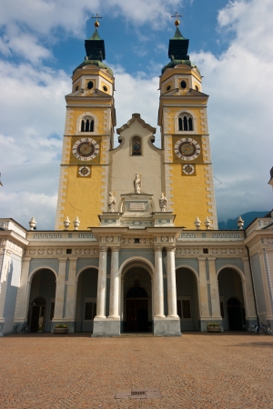 Front view of Brixen cathedral, Trentino Alto Adige, Italyの写真素材