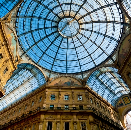 Glass dome of Galleria Vittorio Emanuele in Milan, Italyのeditorial素材