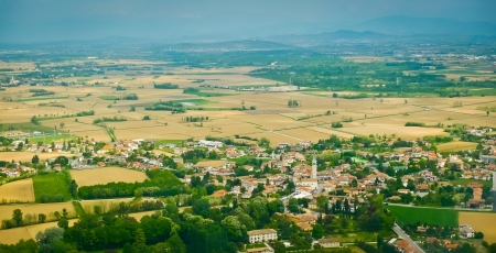 Aerial view of Ruda, Friuli, Italyの写真素材