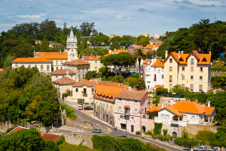 Old town and municipal building of Sintra,  Portugal, Europeのeditorial素材