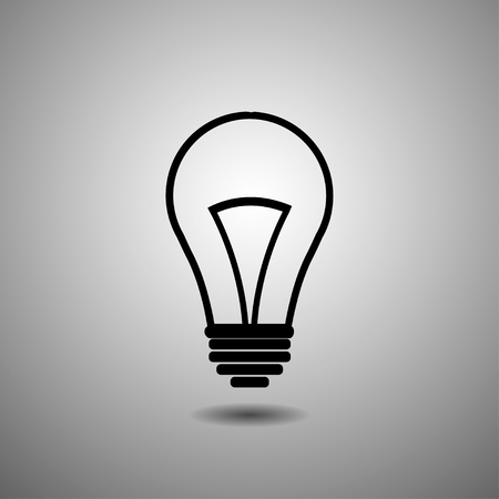 Flat design bulb web white and gray icon.のイラスト素材