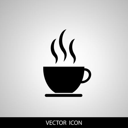 Simple vector coffee icon isolated on white backgroundのイラスト素材