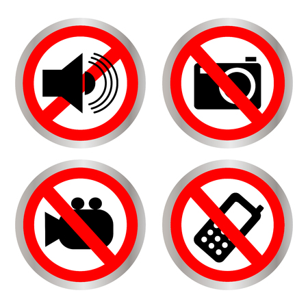 Set of not allowed iconsのイラスト素材