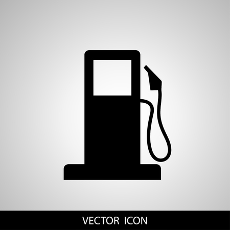 Gasoline pump nozzle sign.Gas station icon. Flat design style.のイラスト素材