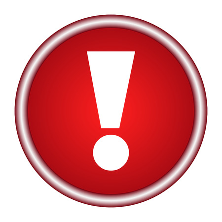 A red icon with an exclamation point. Vector illustration.のイラスト素材