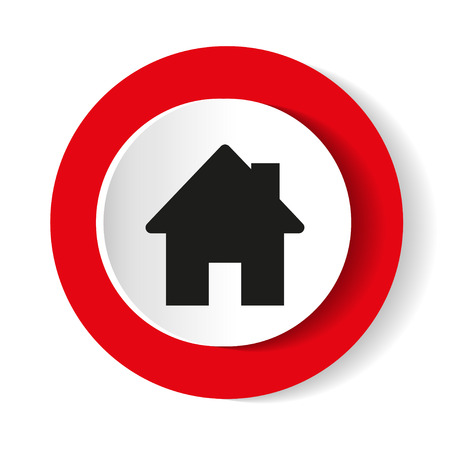 Home icon on a red background.のイラスト素材