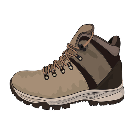 Brown winter boots for men vector illustrationのイラスト素材