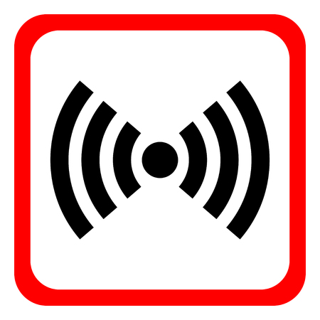 Wifi red isolated on white background. Vector illustration.white modern web vector design and smartphone icon.のイラスト素材