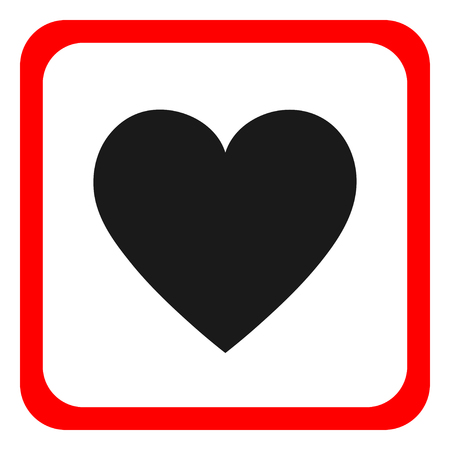 Heart Icon Vector. Round icon, flat design.のイラスト素材