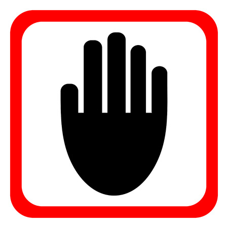 Stop sign. Hand icon. Sign for prohibited activities. Vector illustrationのイラスト素材