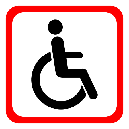 Disabled wheelchair icon. Disable symbol logo, isolated on white, vectorのイラスト素材