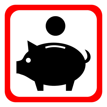 Piggy bank icon. Pictograph of moneybox. Vector illustration.のイラスト素材