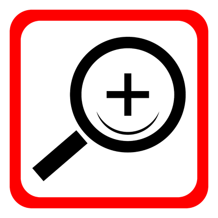 Icon magnifier on white background. Vector illustration.のイラスト素材