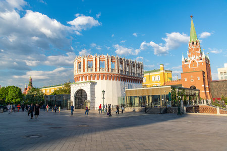 View of the Kremlin in Moscow - May 13, Moscow, Russia.