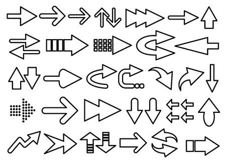 Vector set of arrow shapes isolated on white.&#xA;&#xA;のイラスト素材
