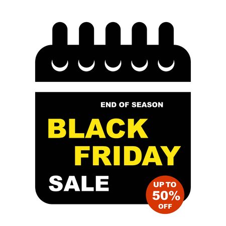 Black Friday sale design elements. The calendar.  Vector illustrationのイラスト素材