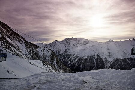 Winter in the Alps mountains, Ischgl Austria.の写真素材
