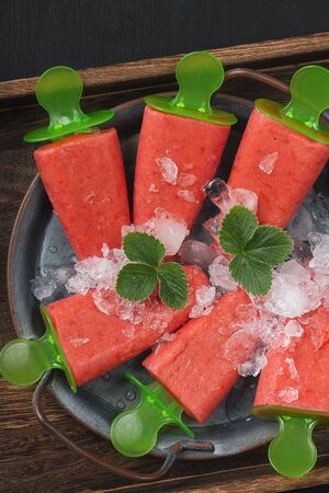 Ice juice and ice in a plate.の写真素材