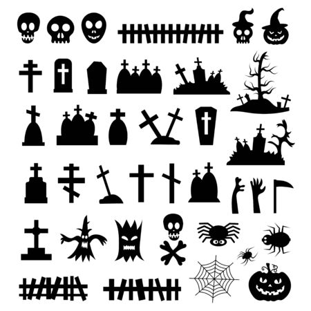 set of vector icons for halloweenのイラスト素材
