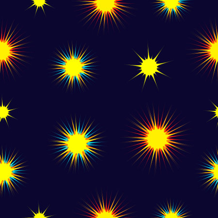 Stars seamless pattern on a blue background. Vector illustration.
