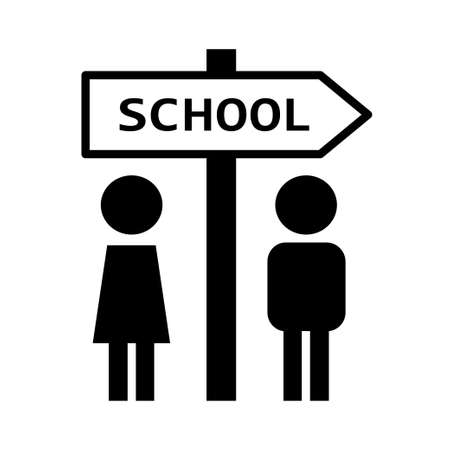 School icon on a white background. Vector illustration.のイラスト素材