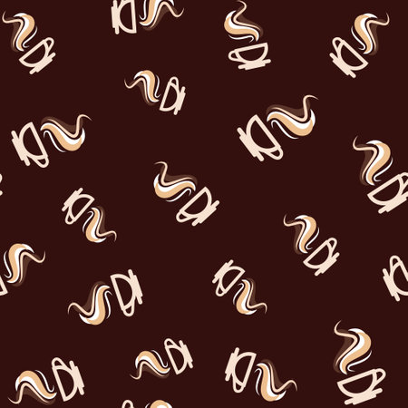 Seamless Coffee background. Vector illustrationのイラスト素材