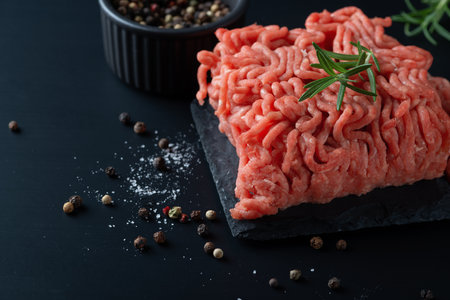 Fresh minced meat. Close upの写真素材