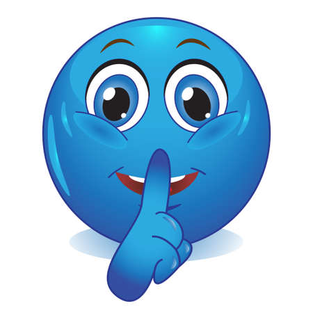 Emoticon making silence sign.のイラスト素材