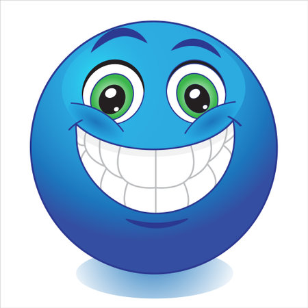 Big smile emoticon.Vector illustration.のイラスト素材