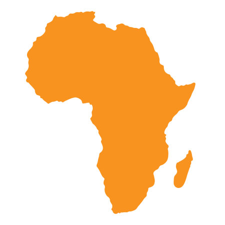 Africa map icon on white background. Africa map silhouette sign, flat styleのイラスト素材
