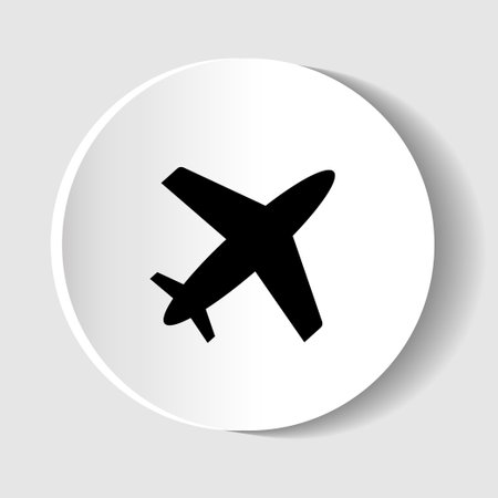 Plane, flight, airplane vector iconのイラスト素材