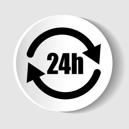 24h service concept vector icon, infographic templateのイラスト素材