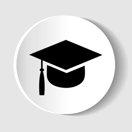 Graduation cap icon symbol Flat vector illustration for graphic and web designのイラスト素材