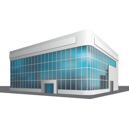 detached multistory office building, business center on a white のイラスト素材