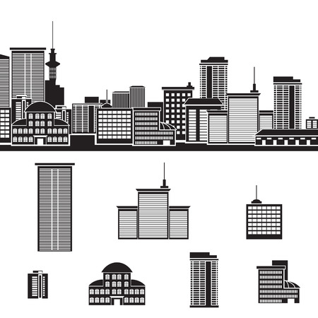 icon: panorama of the city.のイラスト素材