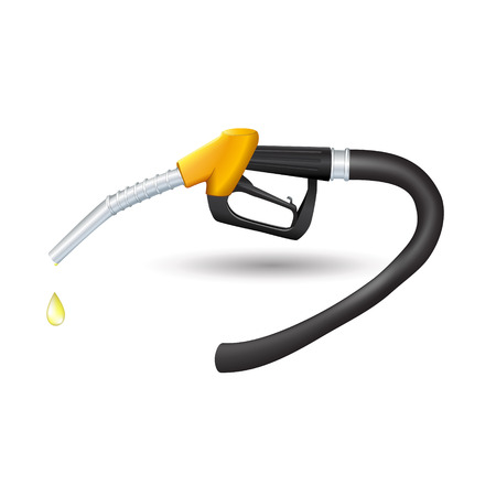 isolated yellow fuel pump with drops on a white background. vectorのイラスト素材
