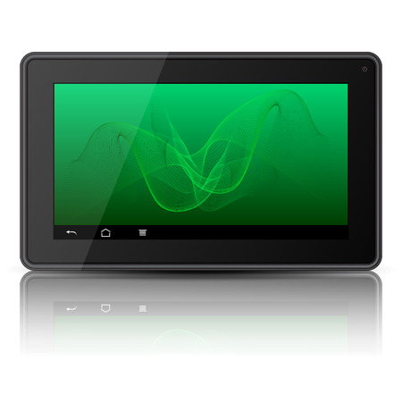 tablet with an abstract pattern on the screen and reflectionのイラスト素材