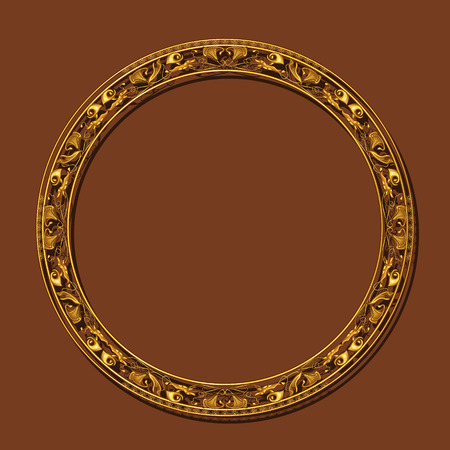 frame gold color with shadow on brown backgroundのイラスト素材