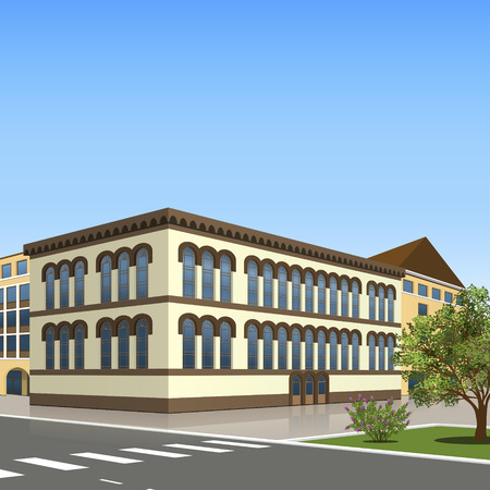 Realistic building icon.のイラスト素材