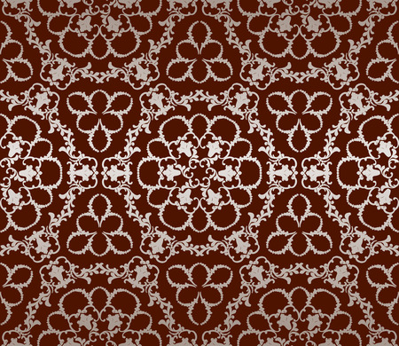 seamless pattern of white lace on a claret red backgroundのイラスト素材