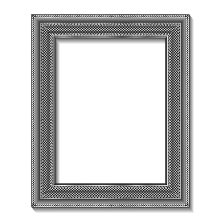 Frame silver color with shadow on white background.のイラスト素材