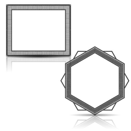 Silhouette carved frame for picture or photo with shadow on white backgroundのイラスト素材