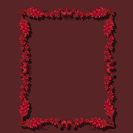 frame ruby color with shadow on a brown backgroundのイラスト素材