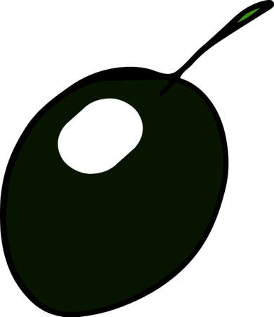 Black olive isolated on white backgroundのイラスト素材