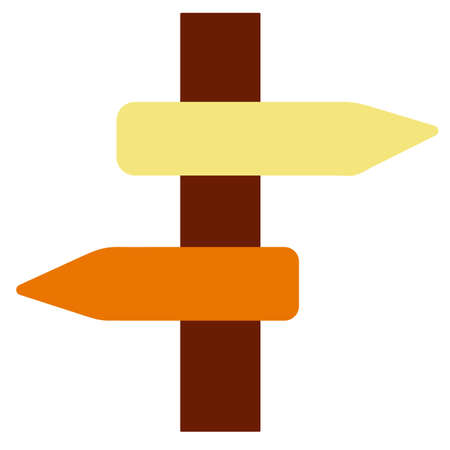 Vector wooden street sign in cartoon hand drawn flat style. Camp pointerのイラスト素材