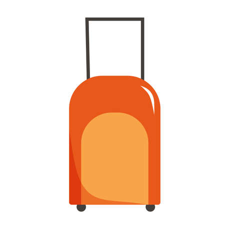 Vector illustration of valise in cartoon flat style. Suitcase for vacation, flight, travel, movingのイラスト素材