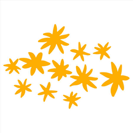 Floral element in doodle style. Vector design for spring summer invitation, wedding, greeting cardsのイラスト素材