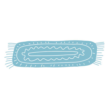 Cute colorful carpet or rug in cartoon hand drawn flat style. Vector illustration of floor covering, apartment interior, cozy home decor.のイラスト素材