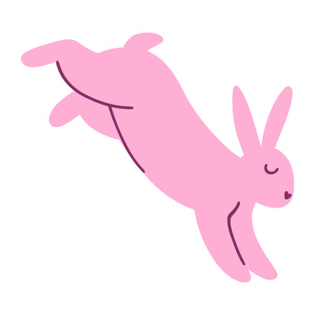 Minimalistic easter bunny. Vector illustration of rabbit silhouette, farm animal for card, print, poster, web design.のイラスト素材