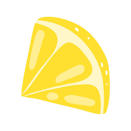 Hand drawn lemon slice. Vector illustration of cut tasty citrus, healthy food, summer fresh fruitのイラスト素材